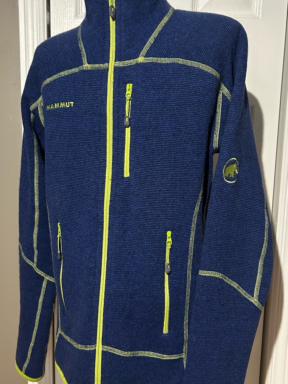 Mammut Navy Jacket with Neon Yellow Trim